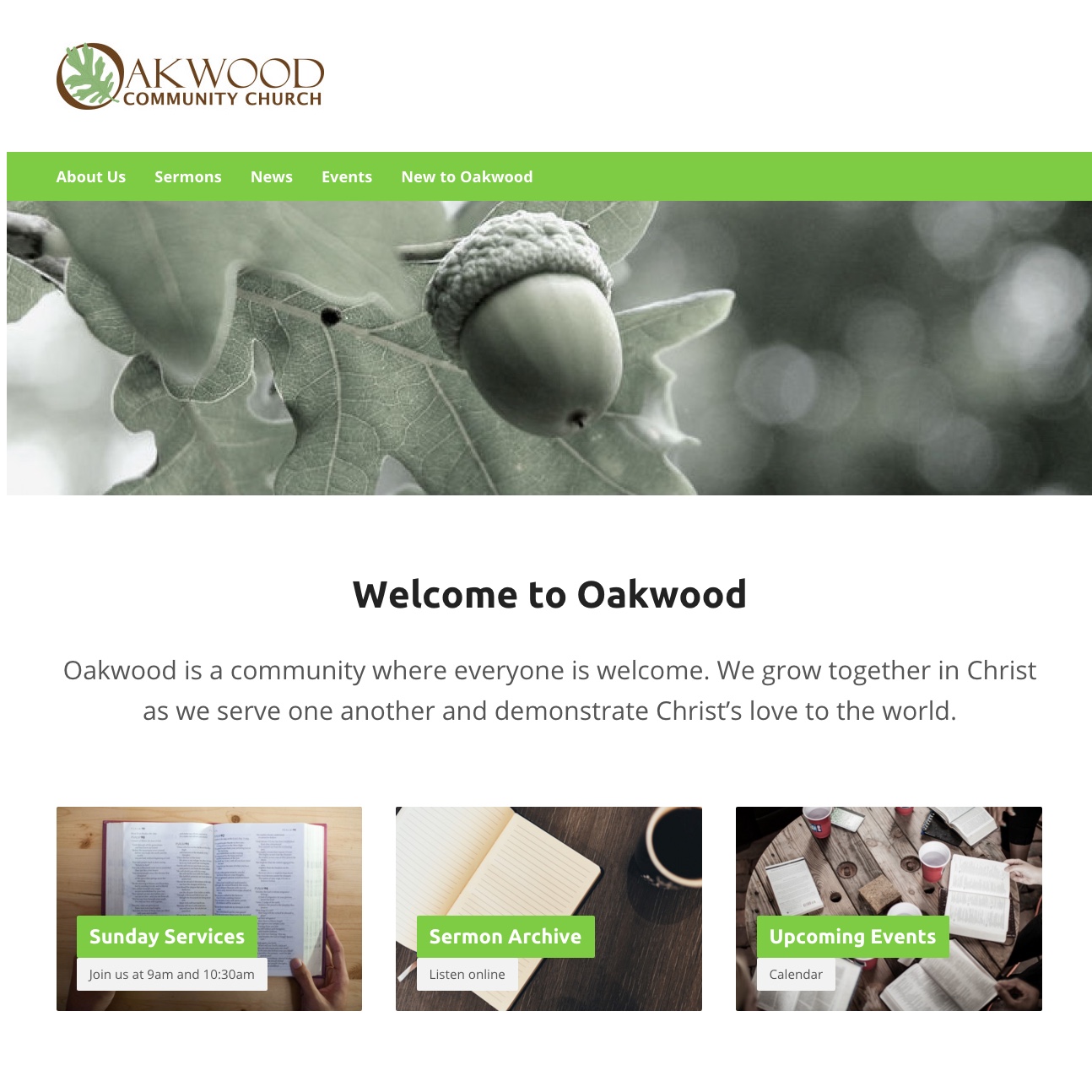thumbnail of Oakwood Church website